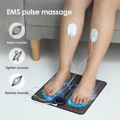 Tapis de massage pour les pieds EMS Tapis de massage pour les pieds avec capteur de pulsation et capteur micro-point d'acuité pour les pieds