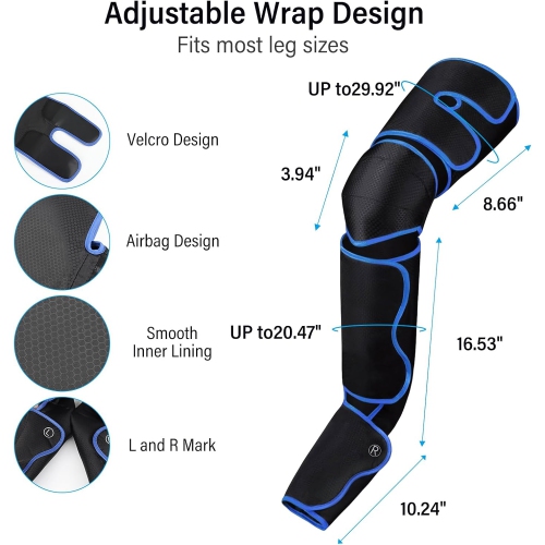 Leg Massager for Pain Relief,Air Compression Foot Massager with Heat,Foot Calf Knee & Thigh Massager,Knee Heating Massager for Muscle Relaxation