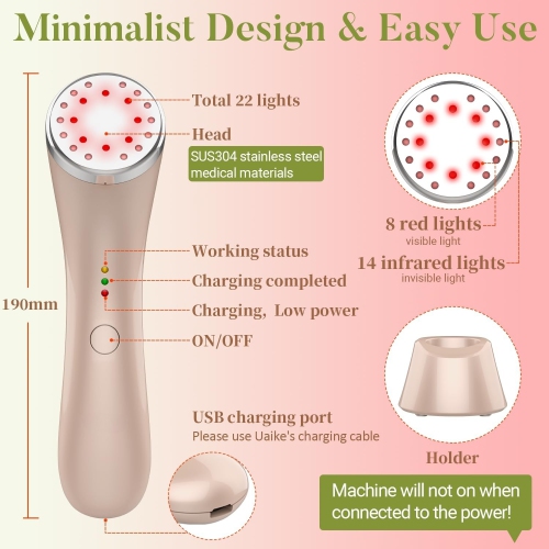 LED Red Light Therapy Device for Face,Red Light Skin Rejuvenation Device,Anti Aging Face Massager for Skin Tightening Wrinkle Removal