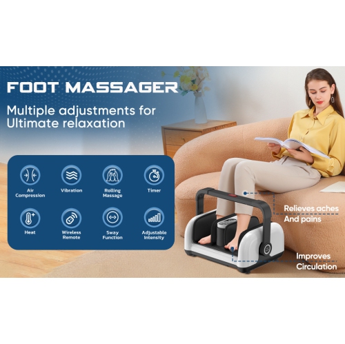 Shiatsu Foot & Calf Massager Heat Therapy Foot Massage Machine Arm Automatic Massager Kneading Massager