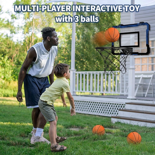 Basketball Hoop Indoor with 3 Balls, Mini Basketball Hoop Suit for Bedroom/Office, Door Basketball Hoop Indoor Toys Gifts for Kids and Adults