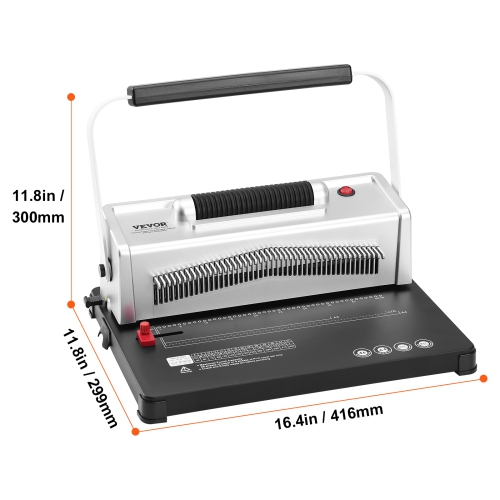 VEVOR Coil Spiral Binding Machine, Manual Book Maker with Electric Binding, 46-Holes Binding 500 Sheets Punch Binder, with 100pcs 5/16'' Coil Binding