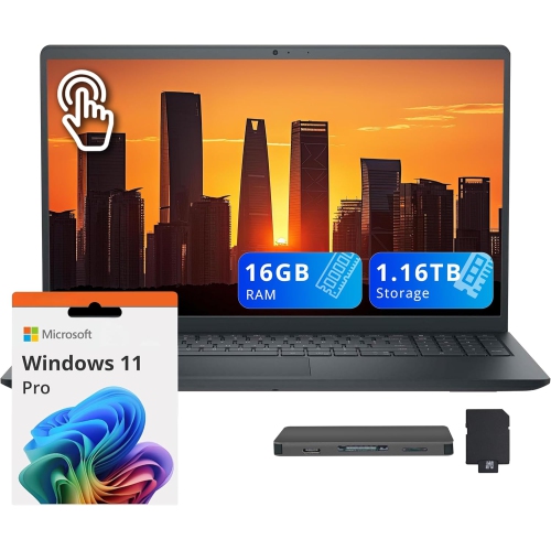 DELL  Inspiron 15.6" Fhd Touchscreen Laptop, Intel I5-1334U, 1.16Tb Storage(1Tb SSD+160GB Docking Station Set), 16GB Ram, Intel Uhd Graphics, Full