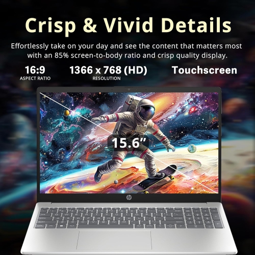 HP 15.6-inch Touch BrightView Laptop, Intel I3-1315U, 2.16TB Storage,32GB DDR4 RAM, Intel UHD Graphics, Full-Size Keypad, Win 11 Home, Silver