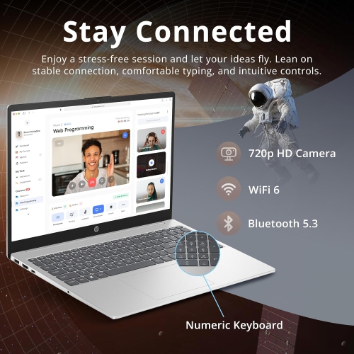 HP 15.6-inch Touch BrightView Laptop, Intel I3-1315U,1.16TB Storage, 16GB DDR4 RAM, Intel UHD Graphics, Full-Size Keypad, Win 11 Home, Silver