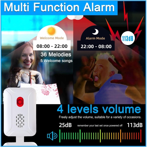 Shop welcome door smart doorbell, infrared induction doorbell long distance split welcome doorbell, suitable for business entrance, infrared motion