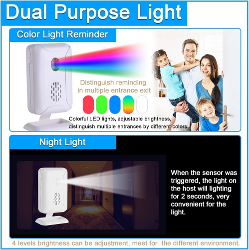 Shop welcome door smart doorbell, infrared induction doorbell long distance split welcome doorbell, suitable for business entrance, infrared motion