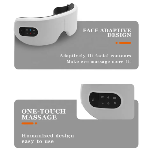 Smart Eye Massager, Rechargeable Voice, Hot Compress Eye Mask All-in-One Massager, Relieves Dry Eyes/Eye Fatigue, 4-Level Hot Compress + Bluetooth