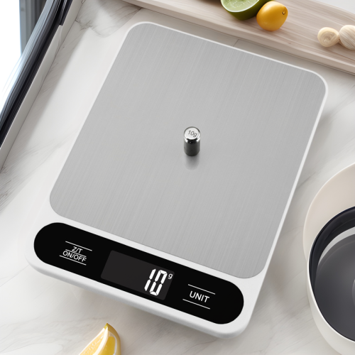 Household electronic scale, 5kg food scale, accurate gram weight scale, portable baking small electronic scale, easy to clean stainless steel, black