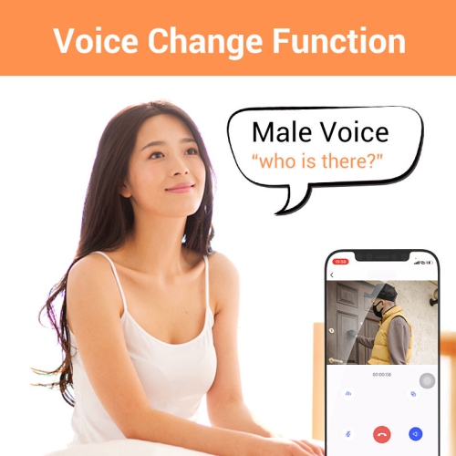 Smart video doorbell, wireless remote home surveillance video intercom, HD night vision, dry battery, magic voice changer, home app sharing,