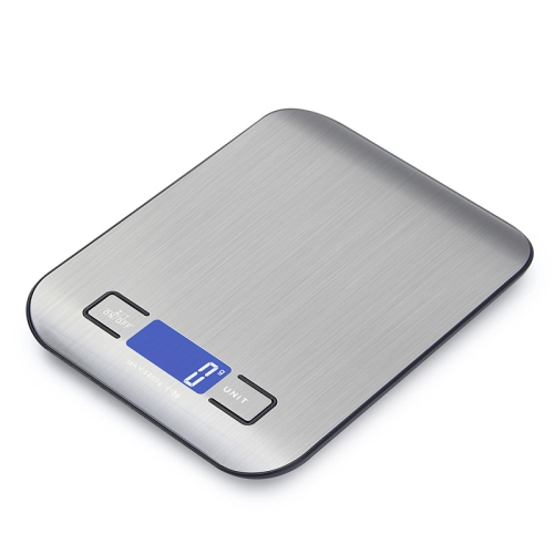 Rechargeable stainless steel electronic scale, kitchen electronic scale 10kg household food scale, baking scale kitchen scale, black shell silver