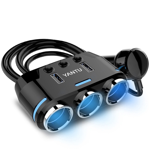 Dual USB Fast Charging Socket 12V Car Charger 1 to 3 Cigarette Lighter High Power Phone Fast Charging 1 to 2 Car Charger Adapter with 150W 3 Outlets