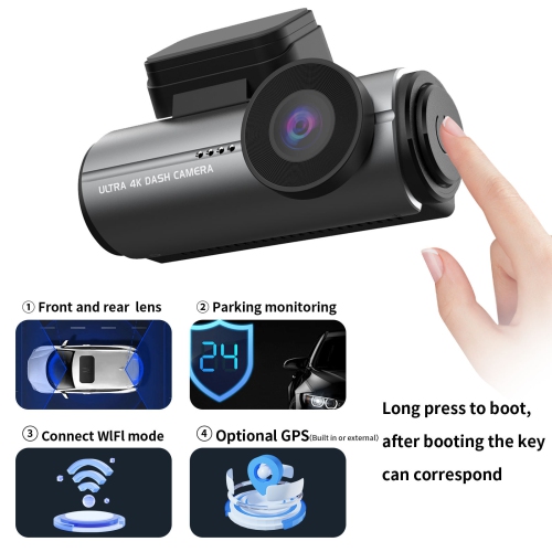4K built-in GPS night vision 2.99 front and rear dual recording car HD driving recorder night vision 24 hours monitoring gravity sensor dual