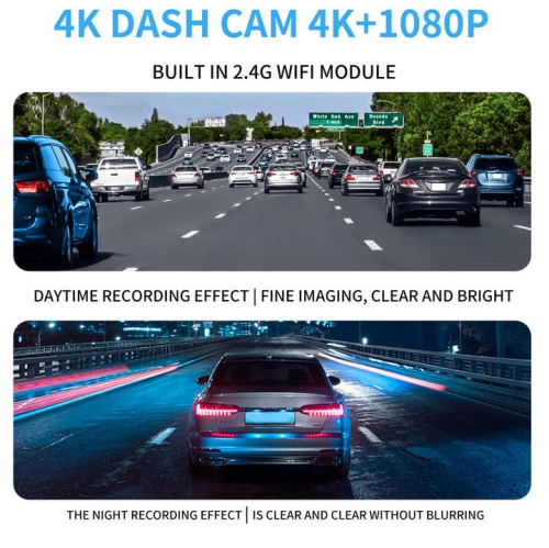 4K built-in GPS night vision 2.99 front and rear dual recording car HD driving recorder night vision 24 hours monitoring gravity sensor dual