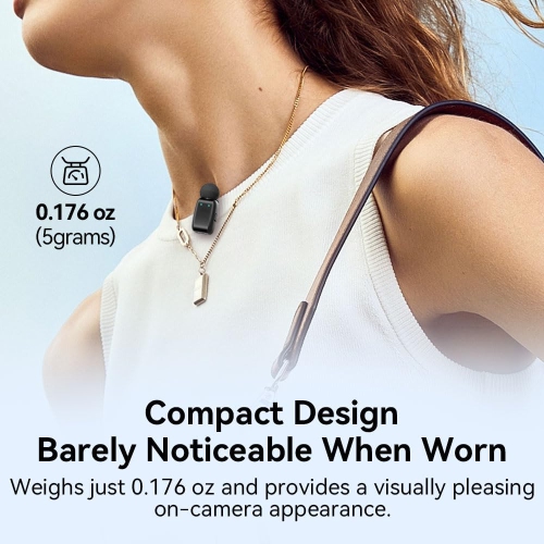 Mini wireless lavalier microphone with charging case for iPhone, iPad and Android devices Mini wireless lavalier microphone with digital display