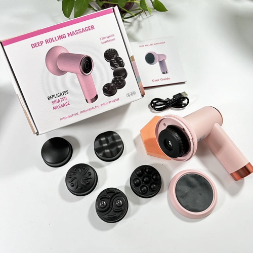 Body massager, wireless charging fat pushing machine, portable neck waist shoulder kneading, handheld cellulite massage hammer, pink