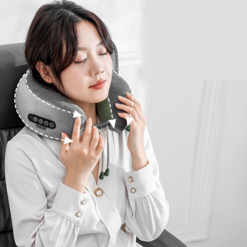 Cervical Massager, Multifunctional Home C-Shaped Massage Pillow, Portable Travel Electric Kneading Hot Compress Neck and Shoulder Massager, Relieve