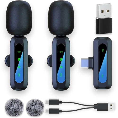 New J3 one-to-two wireless collar microphone live noise reduction wireless microphone microphone USB C wireless collar microphone suitable for noise