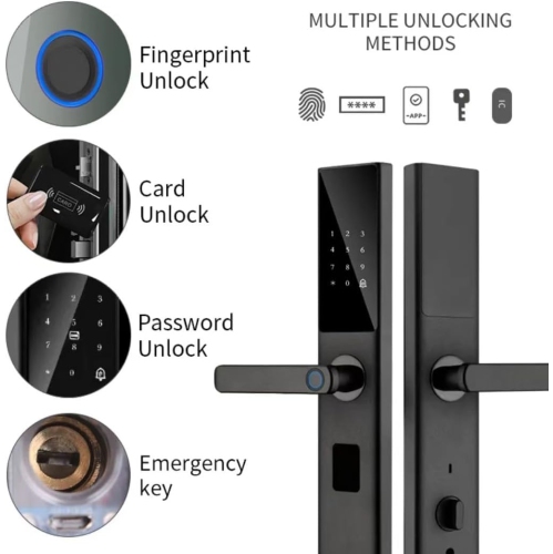 Smart lock home electronic lock hotel lock smart electronic door lock - digital aluminum alloy lock for indoor safe entry and exit black B09 full