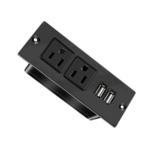 American standard USB horizontal plug cabinet power embedded USB socket 1.5M with 2 sockets 2USB 2.1A plug-in installation built-in desktop sofa