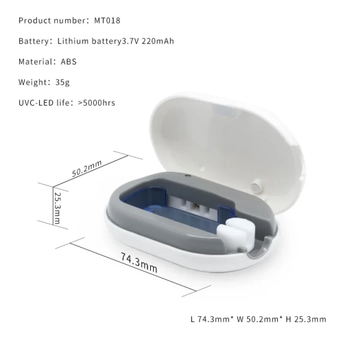 Blue Light Ultraviolet 2-in-1 Storage Box Travel Toothbrush Head Portable Drying Disinfection Box Toothbrush Holder