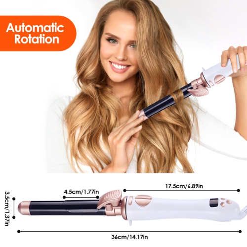 Curling Iron Upgrade Version Ceramic Barrels Hair Curler, Quick Heating Temperature Adjustable Curling Iron for Long or Short Hair Styling(White 25mm)