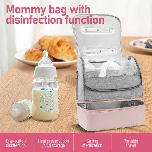 59 Seconds LED Ultraviolet Disinfection Bag Mommy Bag Bottle Sterilizer Multifunctional Portable Milk Bag