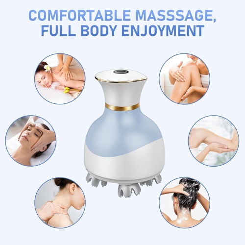 Electric Cordless Scalp Massager, Handheld Portable Head Scratching Massager for Hair Growth, Deep Cleansing and Stress Relief
