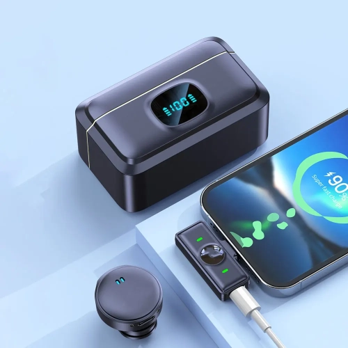 Wireless Lavalier Microphone, Magnetic Connection, Audio and Video Recording Microphone, Type-C Interface, Suitable for Android or Apple 15 and Above