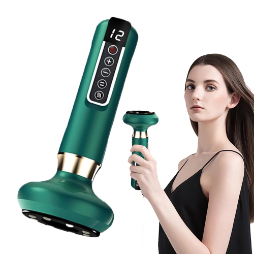 MYACUC  Anti-Wrinkle Massage Tool, Electric Scraping And Cupping Device, 12-Speed Light Heating Fat Massager for Body Relaxation In Red