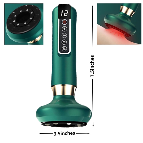 Anti-Wrinkle Massage Tool, Electric Scraping and Cupping Device, 12-Speed Red Light Heating Fat Massager for Body Relaxation