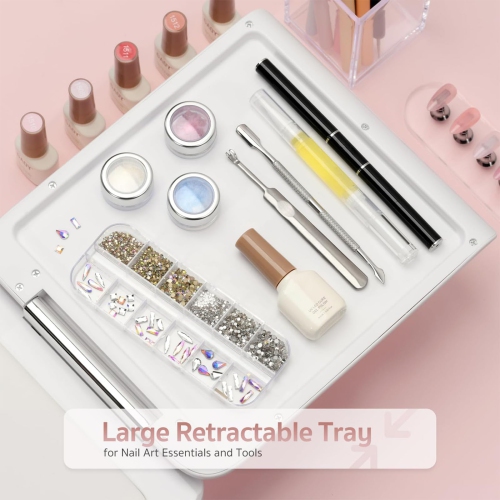 Smart UV LED Nail Therapy Lamp, Double-Hand Nail Lamp With Hand Pillow and LED Display, Suitable for Nail Salons and Home