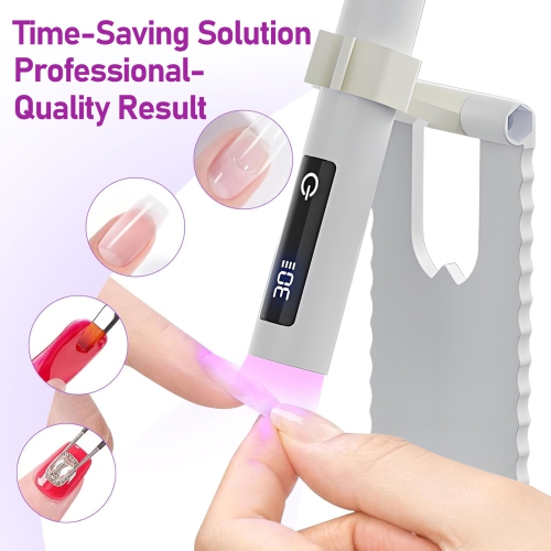 Mini Nail Lamp Baking Lamp With LED Display and Foldable Stand, Portable Handheld Nail Lamp Suitable for Travel