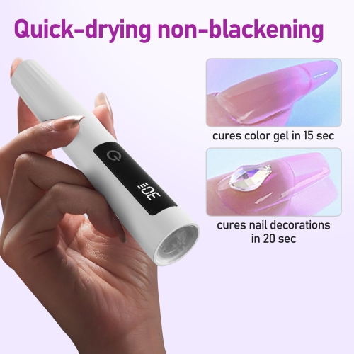 Mini Nail Lamp Baking Lamp With LED Display and Foldable Stand, Portable Handheld Nail Lamp Suitable for Travel