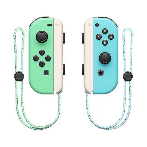 Pour manette de Switch - Télécommande sans fil gauche et droite avec dragonne（Animal Crossing classique）