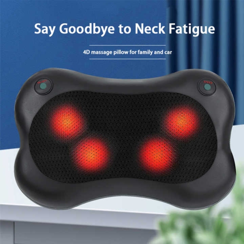 3d Coussin de massage rotatif pour les épaules, le cou, le dos, la taille, coussin de massage chauffant Appareil de massage électrique
