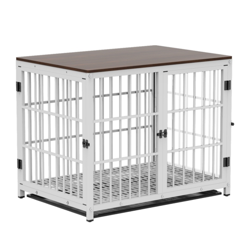 BingoPaw Heavy Duty Dog Crate Furniture for Large and Medium Dogs, Decorative Pet House End Table, Indoor Wooden Cage Kennel with 3 Doors, 36"L x