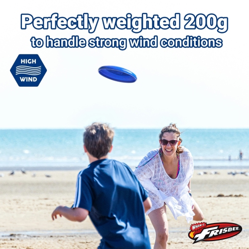 Wham-O Frisbee Heavyweight 200g, 11 Inch Long Distance and Durable Disc for Outdoor Activities, Stable Flying for Family Fun - 2 Pack