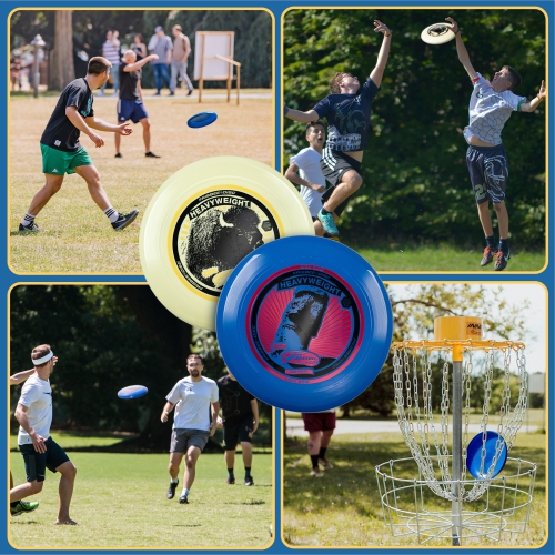 Wham-O Frisbee Heavyweight 200g, 11 Inch Long Distance and Durable Disc for Outdoor Activities, Stable Flying for Family Fun - 2 Pack