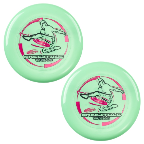 Wham-O Frisbee Freestyle Disc 160g, 10.5 Inch, Durable and Flexible PE for Outdoor Beach, Family Fun - 2 Pack