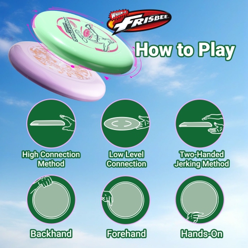 Wham-O Frisbee Freestyle Disc 160g, 10.5 Inch, Durable and Flexible PE for Outdoor Beach, Family Fun - 2 Pack