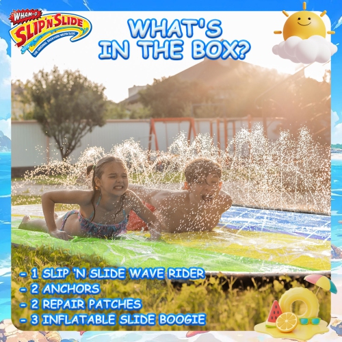 Wham-O Slip N Slide Triple Waver Rider with Boogie 18ft for Kids 5-12 Years Backyard Water Fun