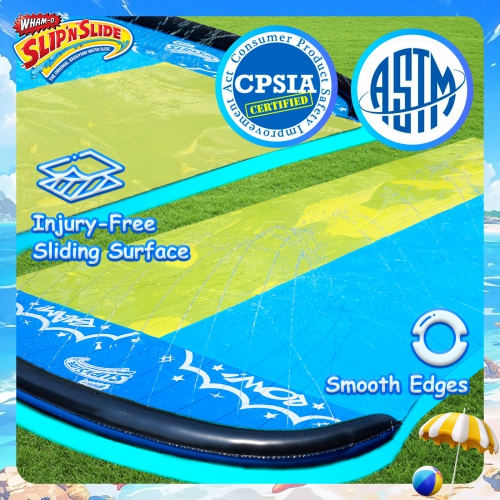 Wham-O Slip N Slide Double Wave Rider 18ft with Boogie, for Kids 5-12 Years Summer Toys Easy Setup