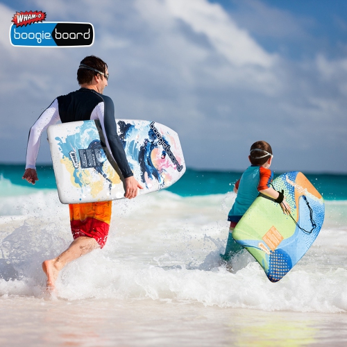 WHAM-O – Planche Boogie Board 37&nbsp;po et 33&nbsp;po avec dragonne en fibre de verre pour adolescents 5 ans et plus, adultes océaniques, paq. 2 -