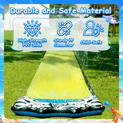 Wham-O Slip N Slide Wave Rider 18ft with Boogie, Summer Outdoor Toys for Kids 5-12 Years, Perfect for Lawn Parties