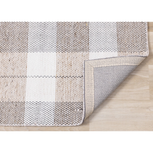 Rug Branch Geometric,Plaid Indoor Area Rug, Cream Cream , Contemporary Modern - Living Room, Bedroom, Dining Room, and Kitchen