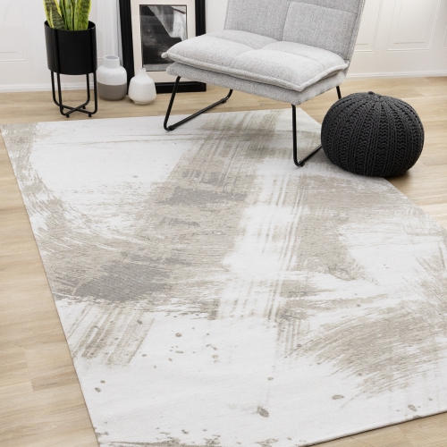 Rug Branch Organic Indoor Area Rug, White Taupe , Contemporary Modern - Living Room, Bedroom, Dining Room, and Kitchen