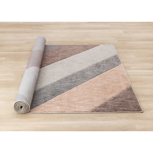 Rug Branch Geometric,Stripes,Tonal/Solid Indoor Area Rug, Pink Grey , Contemporary Modern - Living Room, Bedroom, Dining Room, and Kitchen
