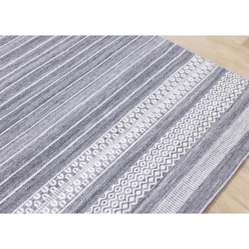 Rug Branch Stripes Indoor Area Rug, Grey Grey , Contemporary Modern - Living Room, Bedroom, Dining Room, and Kitchen