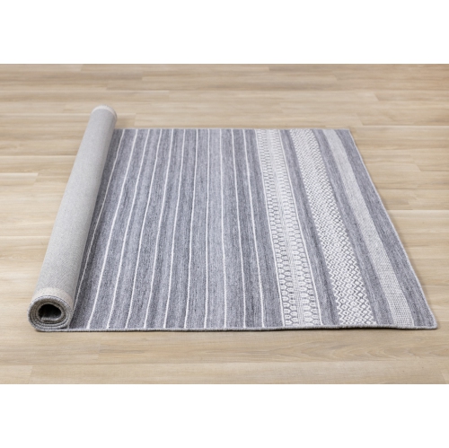 Rug Branch Stripes Indoor Area Rug, Grey Grey , Contemporary Modern - Living Room, Bedroom, Dining Room, and Kitchen